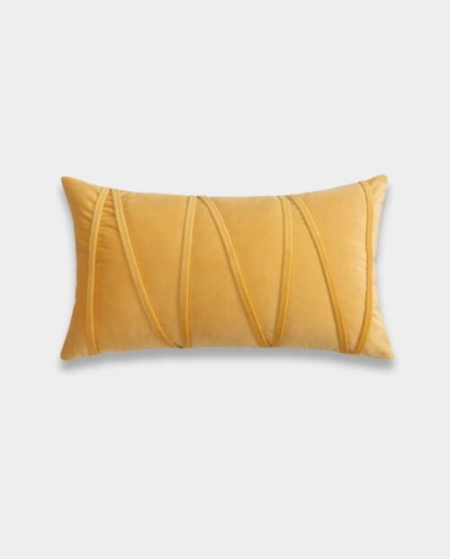 Velvet Striped Cushions (12) Striped Velvet Lumber Cushion Cover - Yellow