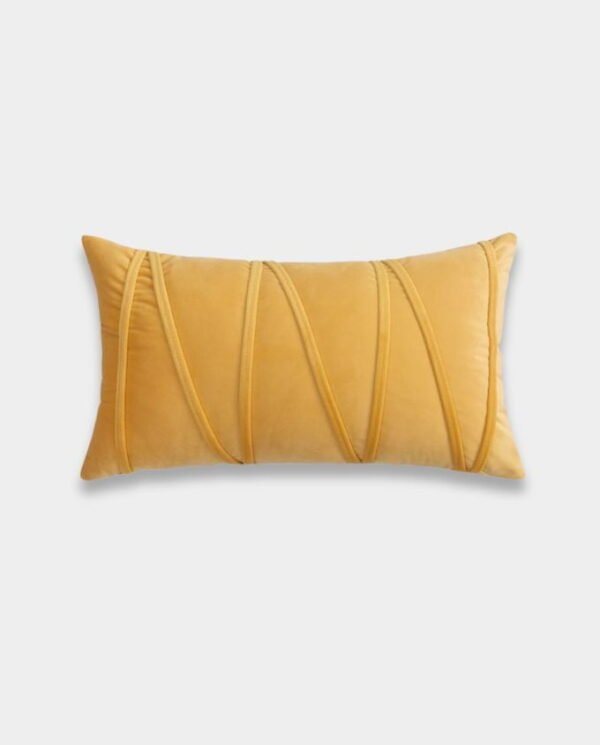 Velvet Striped Cushions (12) Striped Velvet Lumber Cushion Cover - Yellow