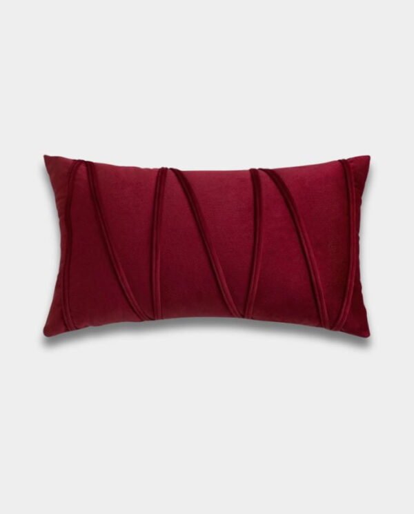 Velvet Striped Cushions (14) Striped Velvet Lumber Cushion Cover - Red Wine