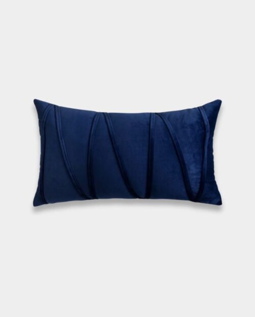 Velvet Striped Cushions (8) Striped Velvet Lumber Cushion Cover - Navy Blue