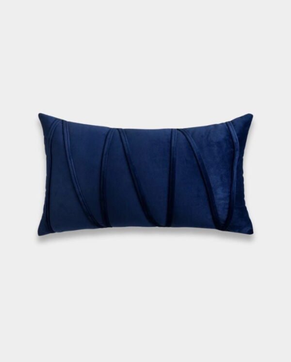 Velvet Striped Cushions (8) Striped Velvet Lumber Cushion Cover - Navy Blue