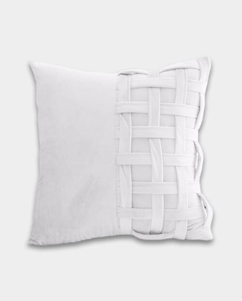 Check Velvet Cushion Cover - White