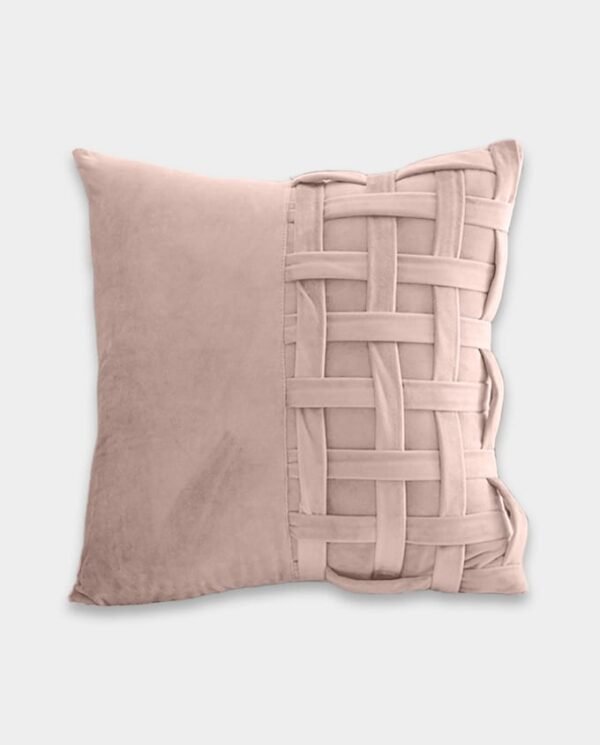 Check Velvet Cushion Cover - Square (4) Check Velvet Cushion Cover - Champagne