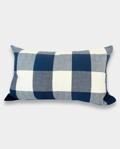 Hampton Treasure Collection (1) Hampton Treasure Navy Check Cushion Cover - Rectangular