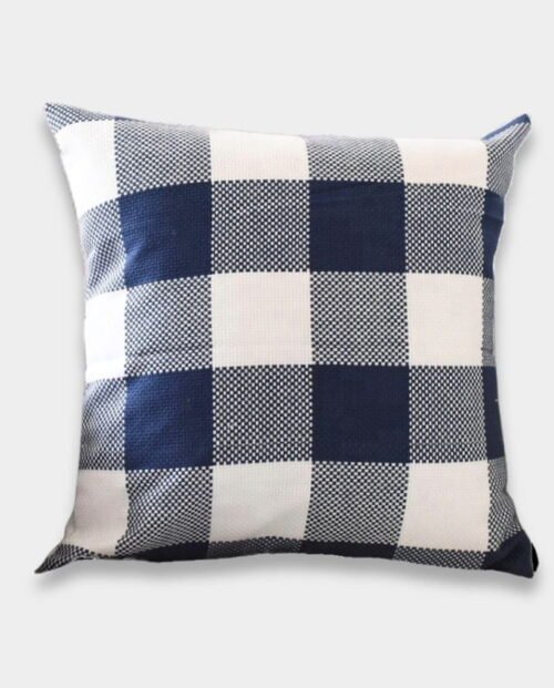 Hampton Treasure Navy Check Cushion Cover - Square
