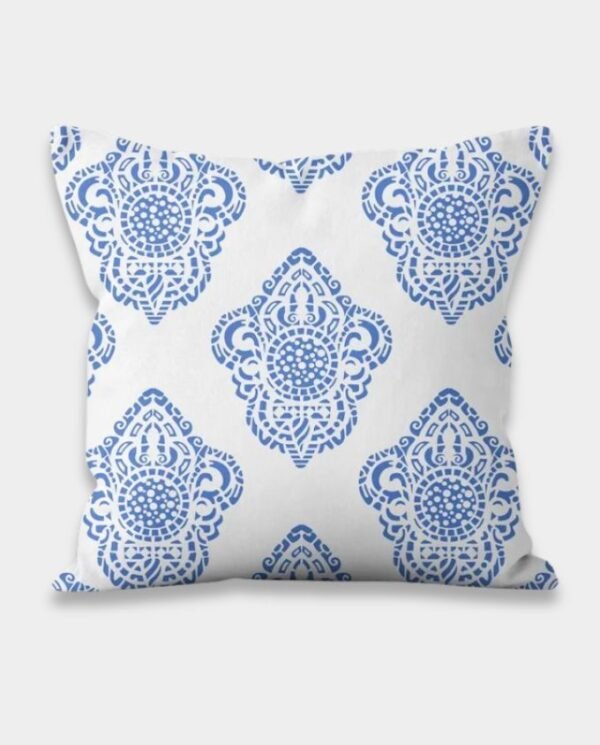 Hamptons Designers Digital Series 1 Hamptons Blue & White Damask Pillow