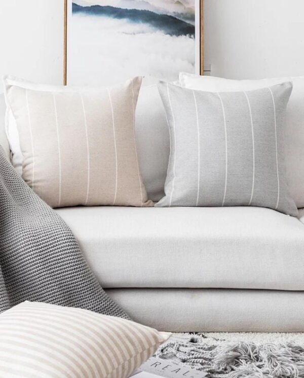 Neutral Harmony Striped Cushion Covers