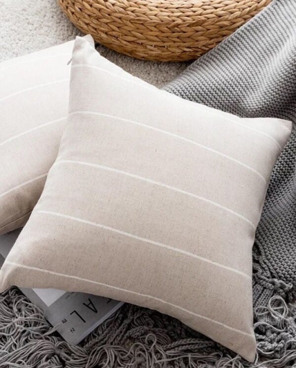 Neutral Harmony Striped Cushion Covers