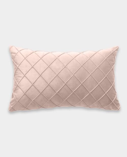 Pintex Velvet Cushion Covers - Oblong (12) Pintex Velvet Lumber Cushion Cover - Champagne