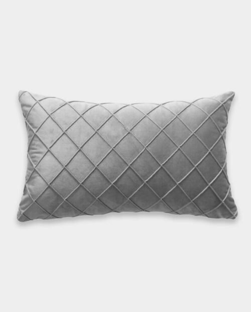 Pintex Velvet Lumber Cushion Cover - Grey