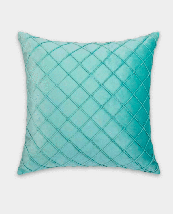 Pintex Velvet Cushion Covers - Square (1) Pintex Velvet Square Cushion Cover - Aqua Green