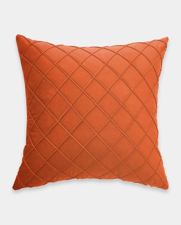 Pintex Velvet Cushion Covers - Square (2) Pintex Velvet Square Cushion Cover - Rust Orange