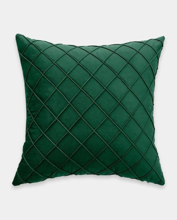 Pintex Velvet Cushion Covers - Square (3) Pintex Velvet Square Cushion Cover - Emerald Green