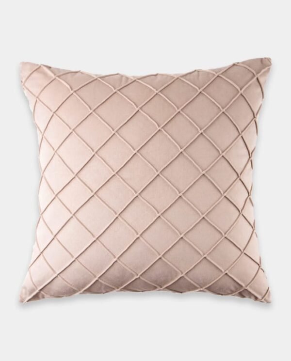 Pintex Velvet Cushion Covers - Square (6) Pintex Velvet Square Cushion Cover - Champagne