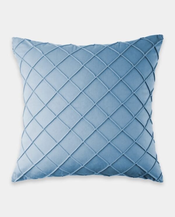 Pintex Velvet Square Cushion Cover - Sky Blue