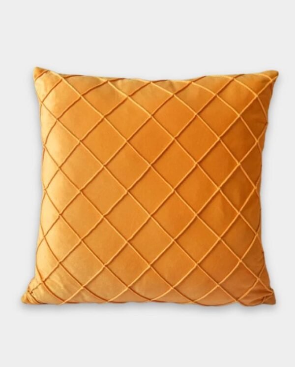 Pintex Velvet Cushion Covers - Square (9) Pintex Velvet Square Cushion Cover - Orange