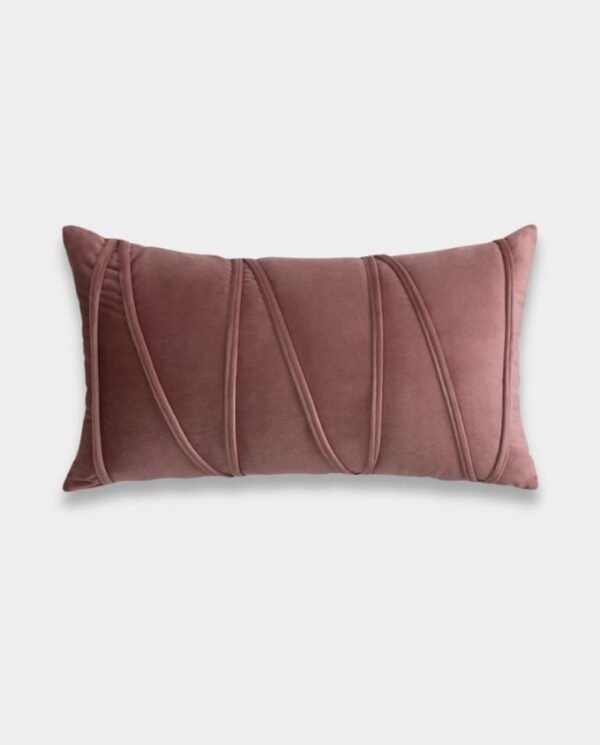 Velvet Striped Cushions (28) Striped Velvet Lumber Cushion Cover - Dusty Pink