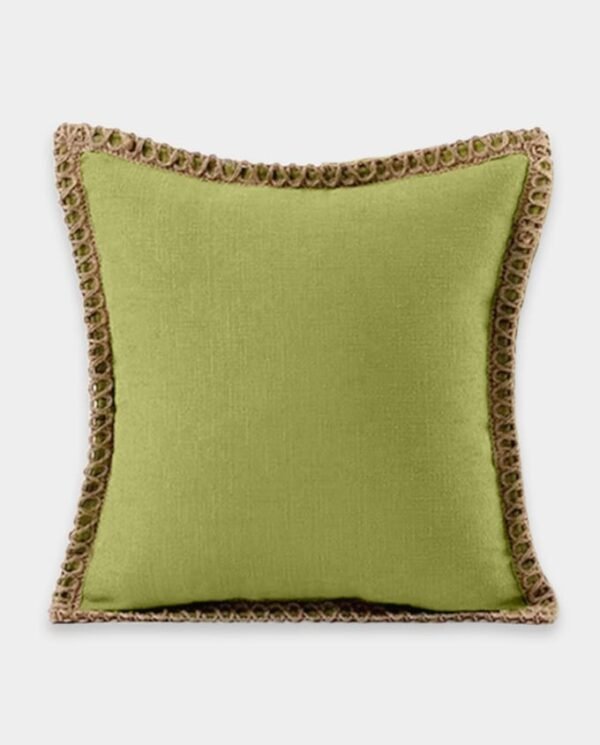 Jute Classic Breaded Cushion (1) Jute Classic Square Breaded Cushion Cover - Olive Green