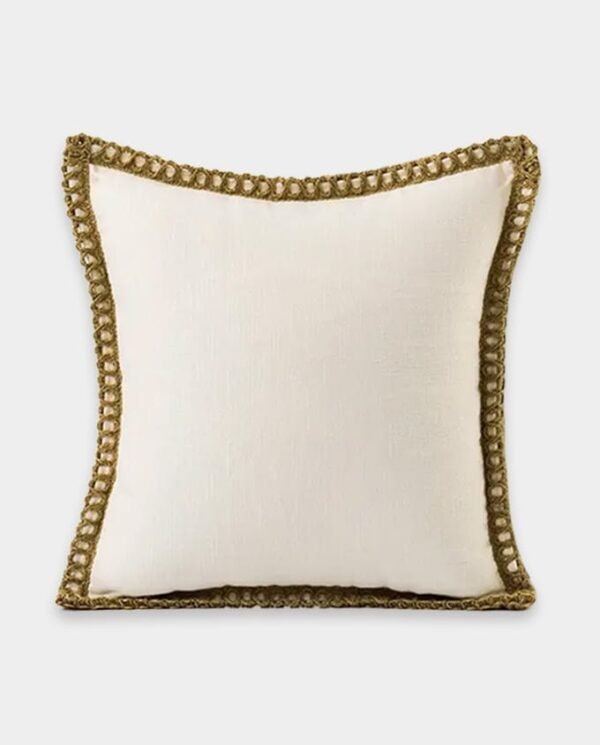 Jute Classic Breaded Cushion (2) Jute Classic Square Breaded Cushion Cover - Off White