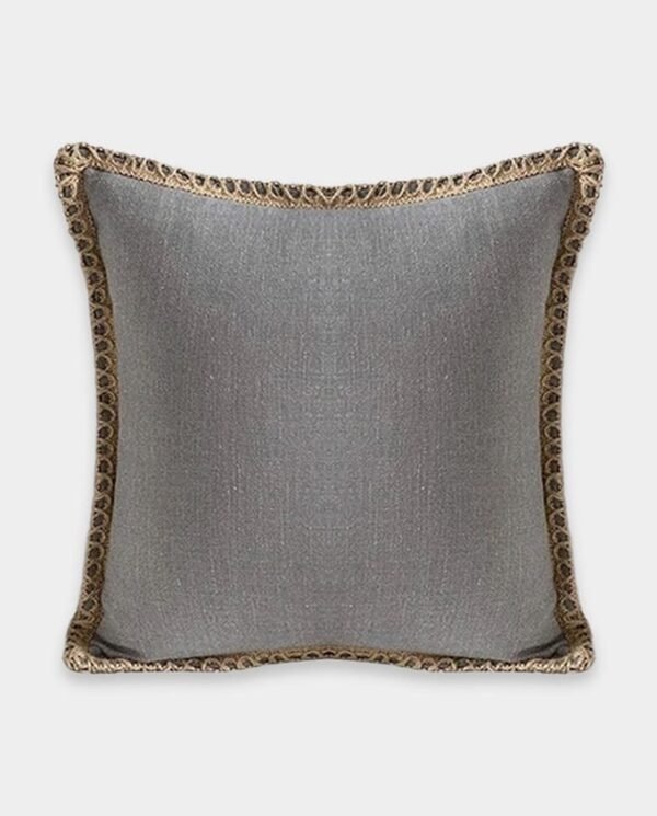 Jute Classic Breaded Cushion (4) Jute Classic Square Breaded Cushion Cover - Grey