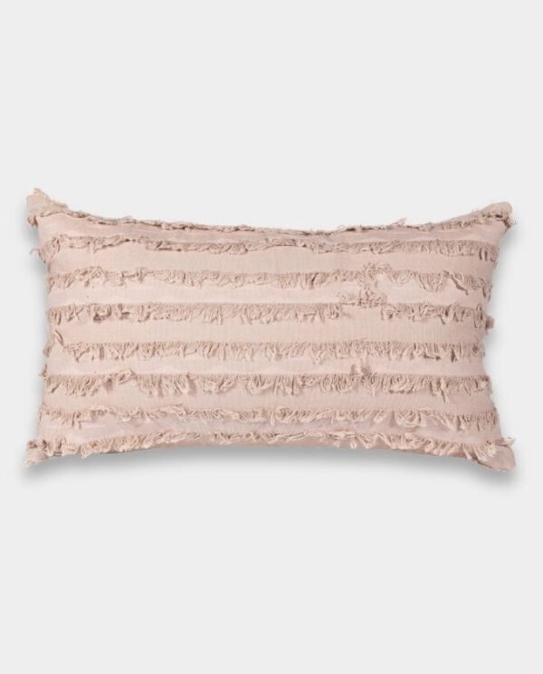 Cotton Fringe Lumber Classic Cushion Cover -  Beige