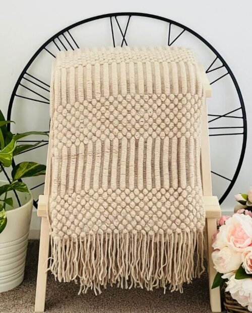 Cable Throw - Beige