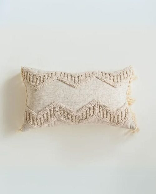 Boho Chevron Lumbar Pillow - Natural Beige Boho Chevron Lumber Pillow - Natural Beige