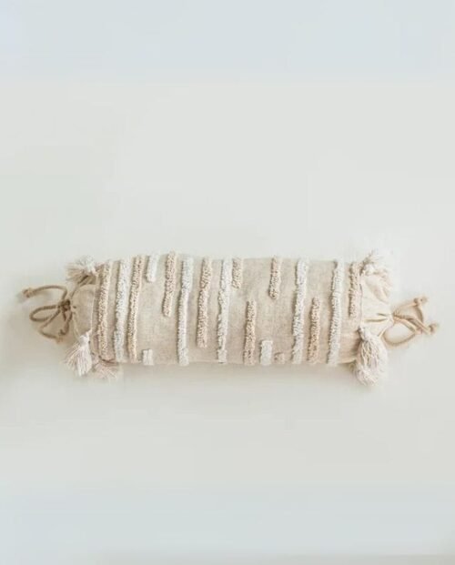 Boho Textured Bolster Pillow - Beige Boho Textured Bolster Pillow - Beige