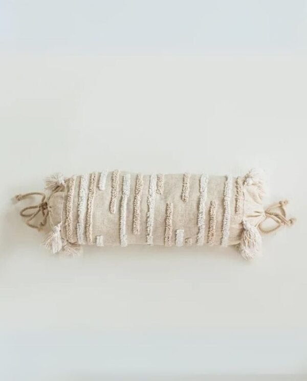 Boho Textured Bolster Pillow - Beige Boho Textured Bolster Pillow - Beige