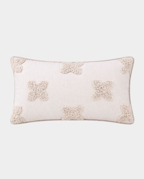 Boho-Textured-Floral-Accent-Cushion-Rectangular-a.jpg Boho Textured Floral Accent Cushion - Rectangular