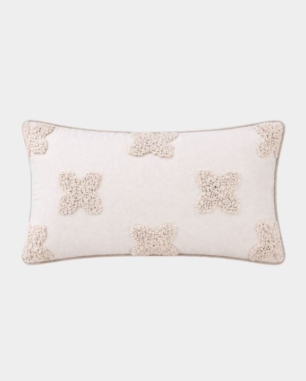 Boho-Textured-Floral-Accent-Cushion-Rectangular-a.jpg Boho Textured Floral Accent Cushion - Rectangular