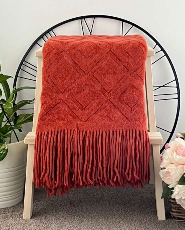 Brisk Rust Rhombus Pattern Throw - Brisk Rust