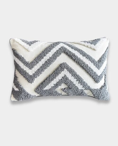 Chevron Textured Lumbar Cushion - Ivory & Gray Chevron Textured Lumber Cushion - Ivory & Grey