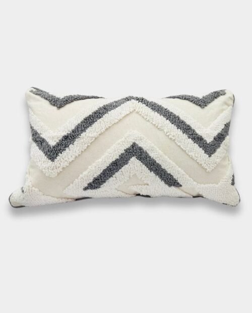 Chevron Tufted Accent Pillow - Ivory & Gray Chevron Tufted Accent Pillow - Ivory & Grey