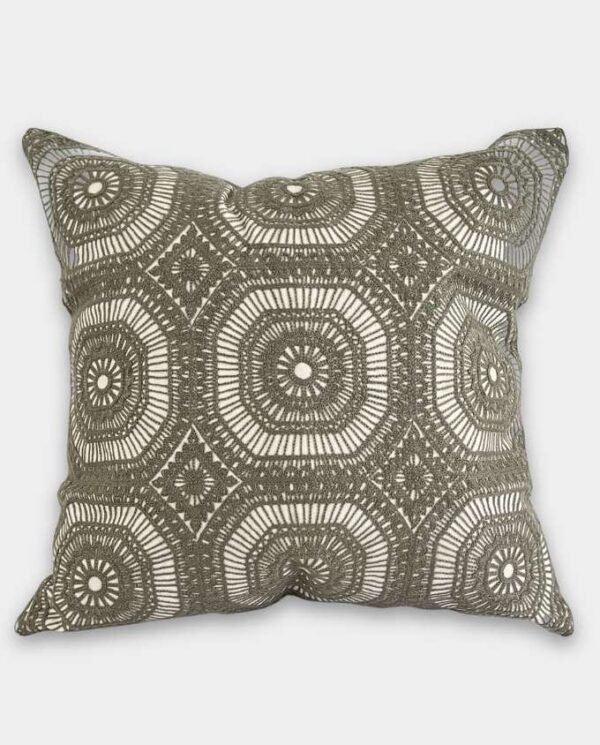 Geometric Embroidered Cushion - Grey Geometric Embroidered Cushion Cover - Grey