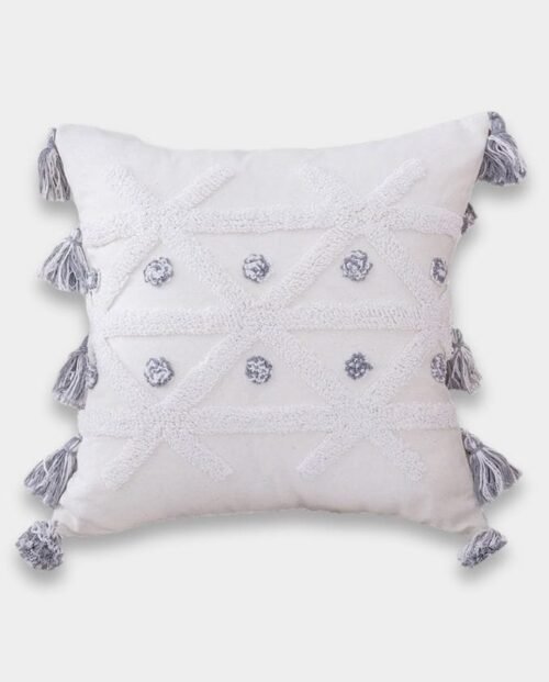 Geometric Tassel Tufted Cushion - Square