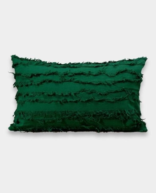 Cotton Fringe Lumber Classic Cushion Cover - Green