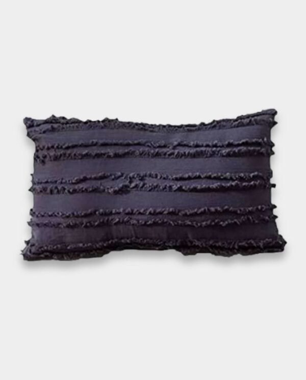Cotton Fringe Lumber Classic Cushion Cover - Grey