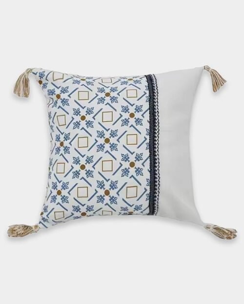Azure Geometry Cushion Cover