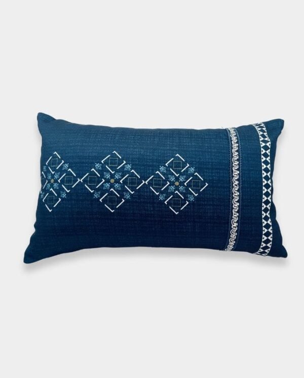 Blue without Tassels Lace Cushion Cover
