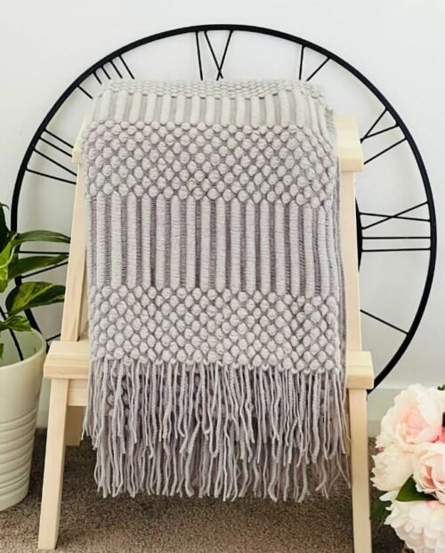 Light Grey - Cable Throws Cable Throw - Light Grey