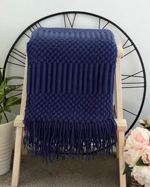 Navy Blue - Cable Throws Cable Throw - Navy Blue