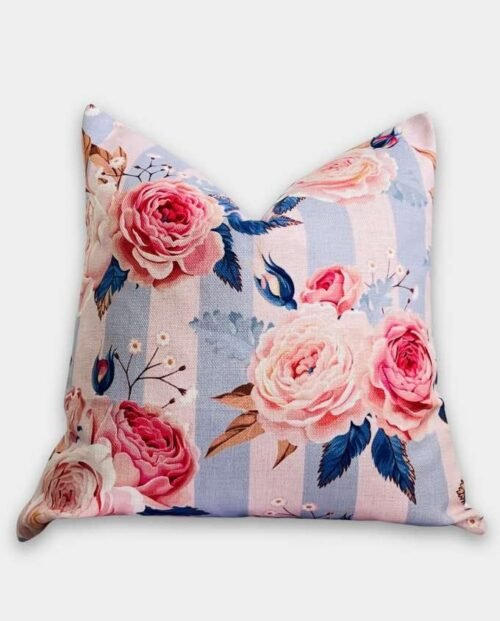 Pink Floral Cushion Cover