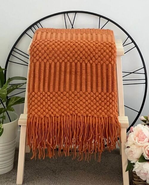 Rush Orange - Cable Throws Cable Throw - Rust Orange