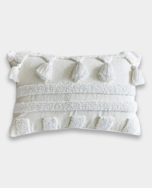 Boho Tufted Hamptons Cushions - Single Layer Tassels - Rectangular