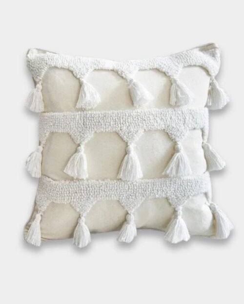 Boho Tufted Hamptons Cushions - Three Layer Tassels