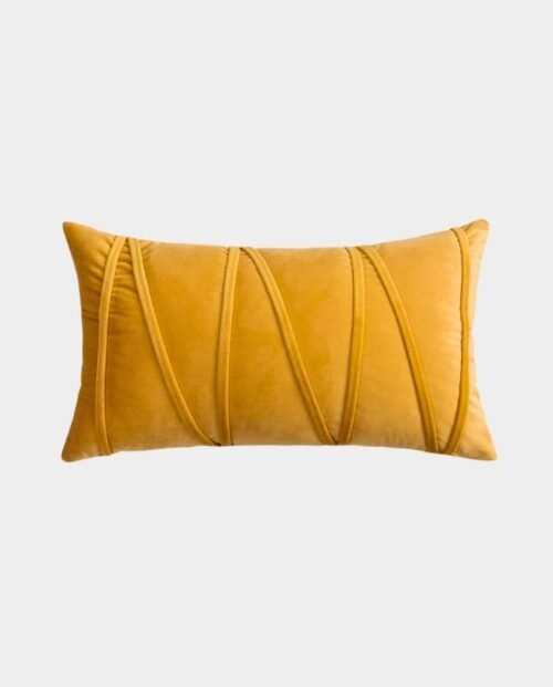 Velvet Striped Cushions (Orange) Striped Velvet Lumber Cushion Cover - Orange