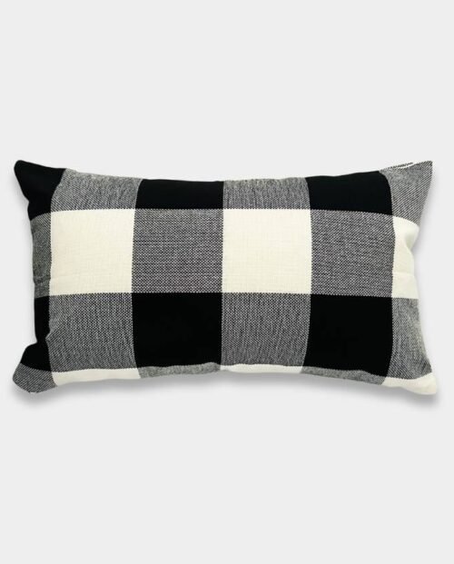 Black and White Checks Cushion - Rectangular Black and White Checks Cushion Cover
