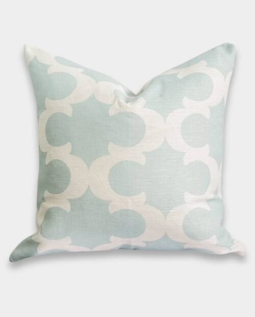 Hamptons Aqua Circle Cushion Cover - Square