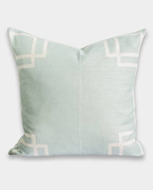 Hamptons Mint Geometric Cushion Cover - Square